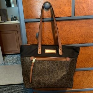 Calvin Klein shoulder bag black and brown monogram
